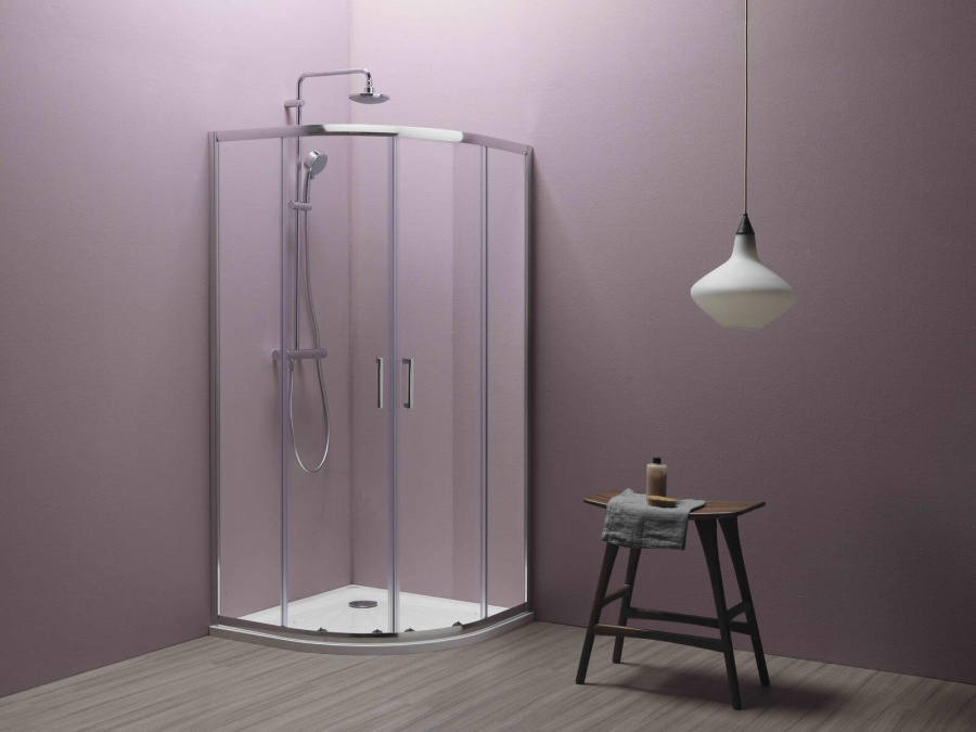 Душевой уголок Kolpa San Eco Quat TKP 90х90 профиль хром, стекло прозрачное