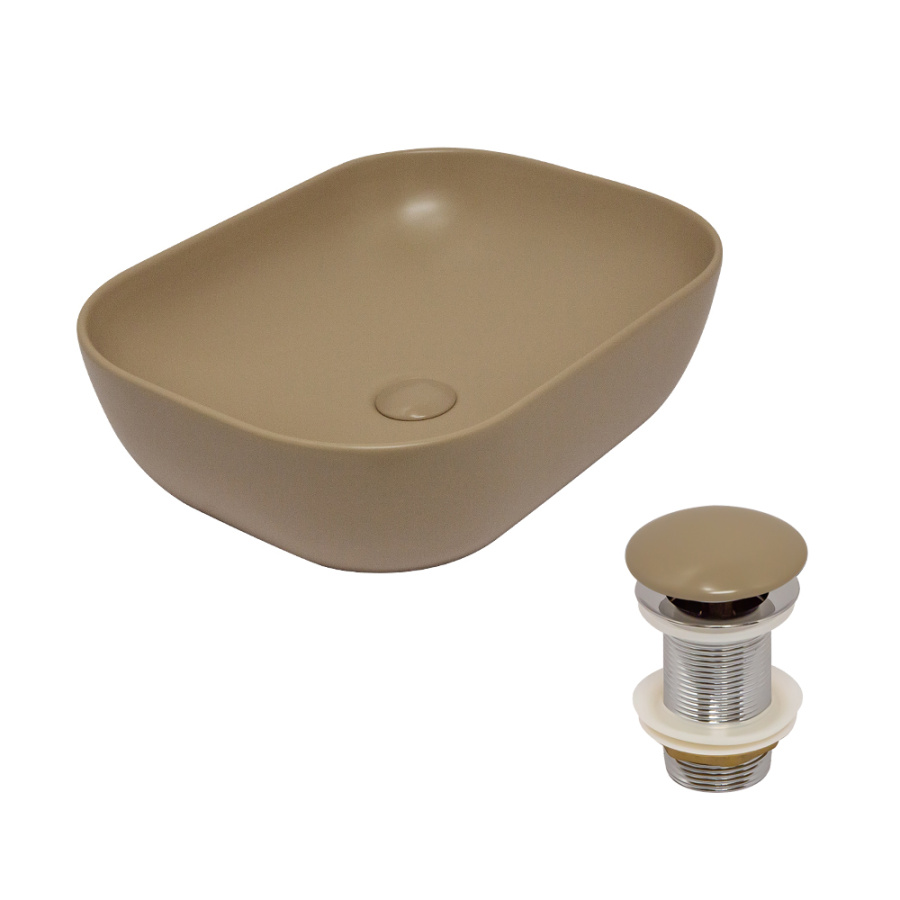 Раковина AVS Клара 51x40 капучино матовая с донным клапаном Раковина AVS Клара 51x40 капучино матовая с донным клапаном