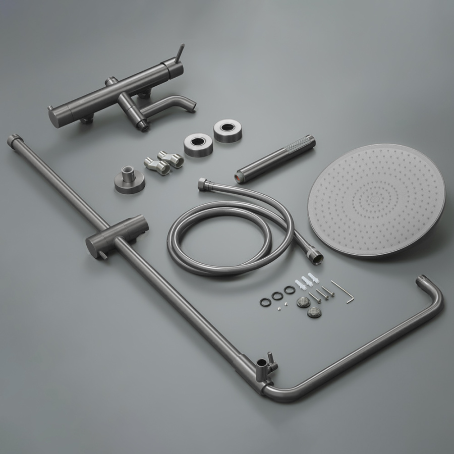 Душевая стойка AVS Slimmer оружейная сталь