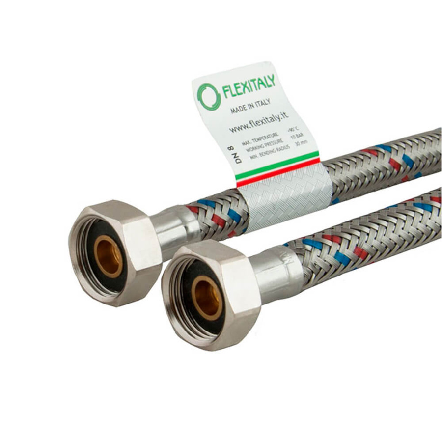 Подводка воды Flexitaly 150040460RB DN8 1/2" 60 см Подводка воды Flexitaly 150040460RB DN8 1/2" 60 см