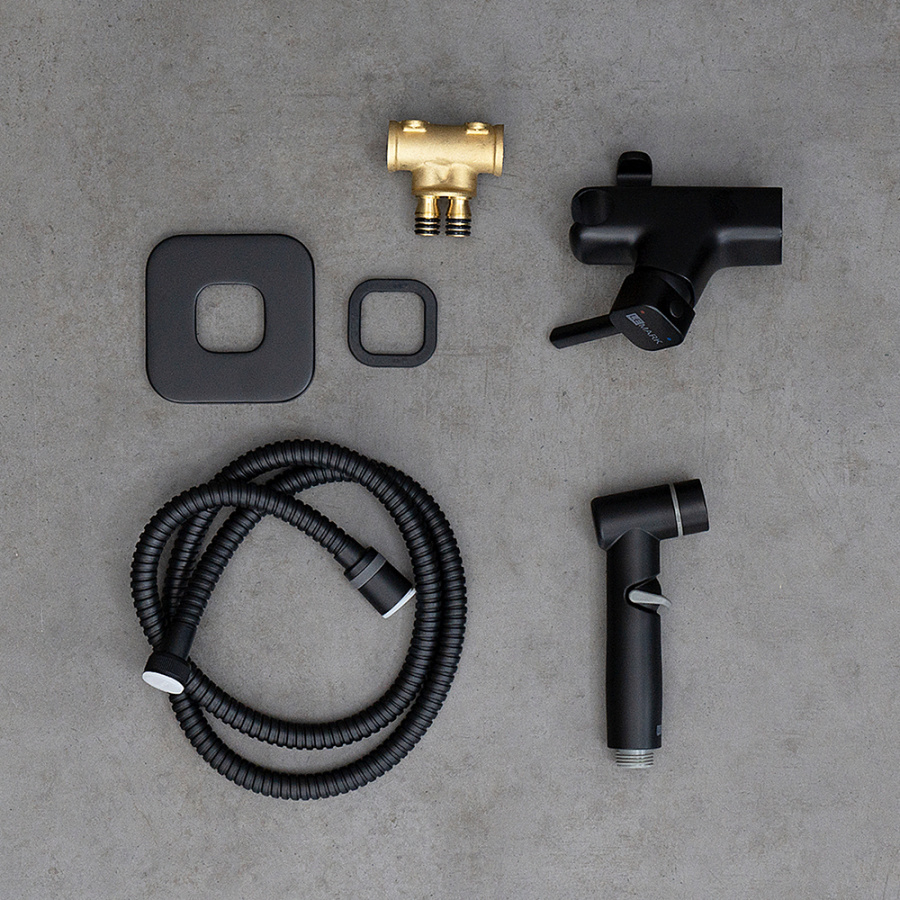 Гигиенический душ со смесителем Lemark Solo LM7165BL черный матовый