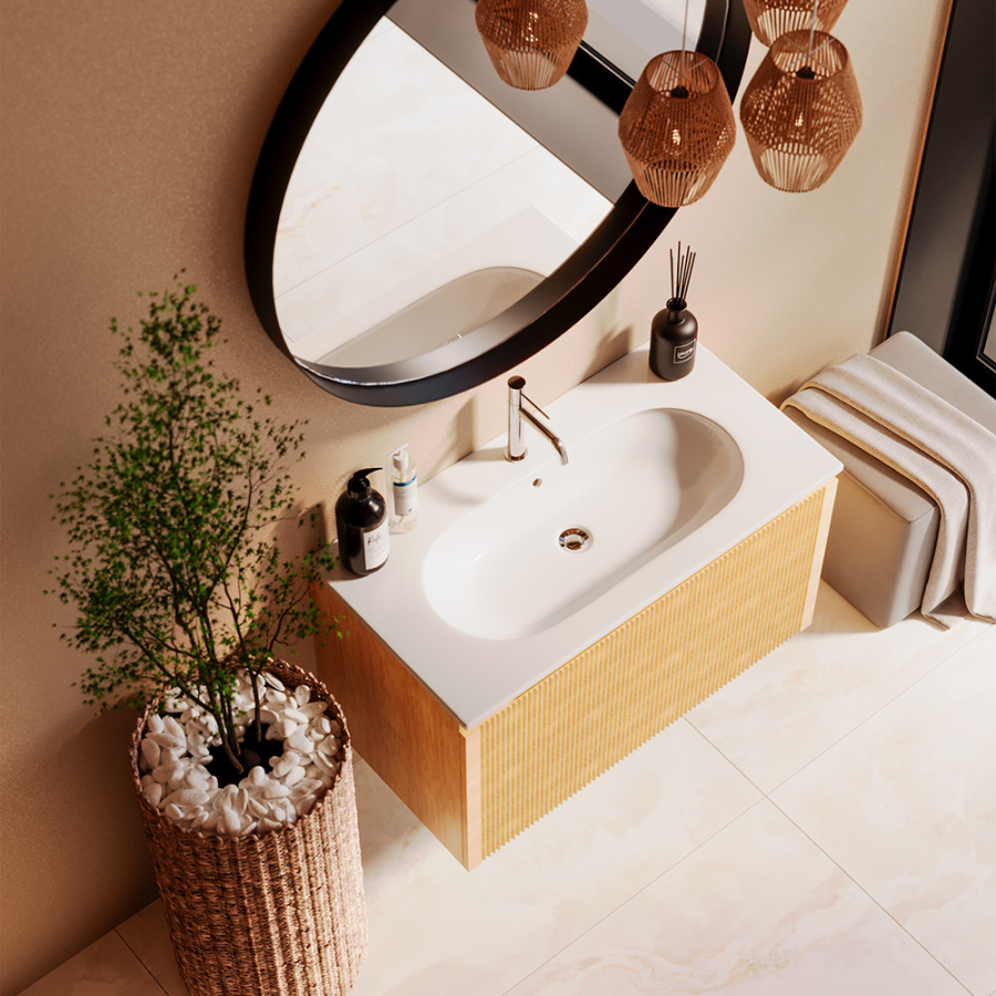 Тумба с раковиной AVS Форте 90 дуб светлый Тумба с раковиной AVS Форте 90 дуб светлый