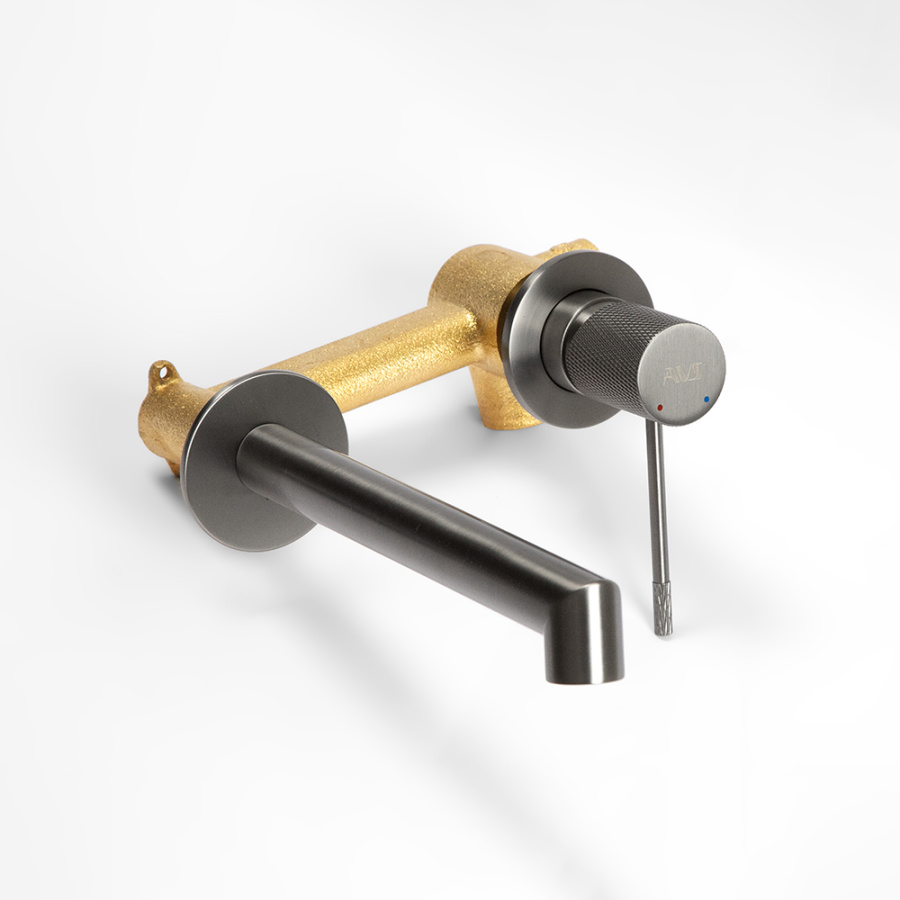 Смеситель для раковины AVS Seeme с внутренней частью, оружейная сталь Смеситель для раковины AVS Seeme с внутренней частью, оружейная сталь