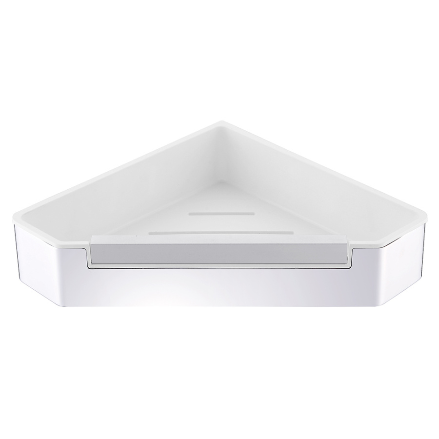 Полка угловая AVS Kori, 20х20 см, хром/белый, с бортиком-скребком Полка угловая AVS Kori, 20х20 см, хром/белый, с бортиком-скребком