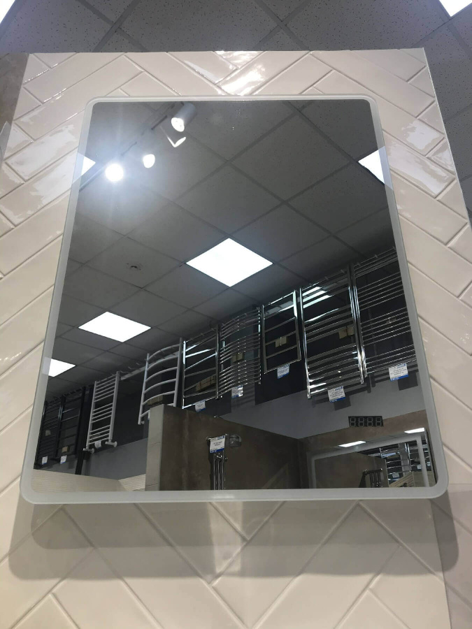 Зеркало 600х800 Led антизапотевание часы Esbano ES-2073HDS
