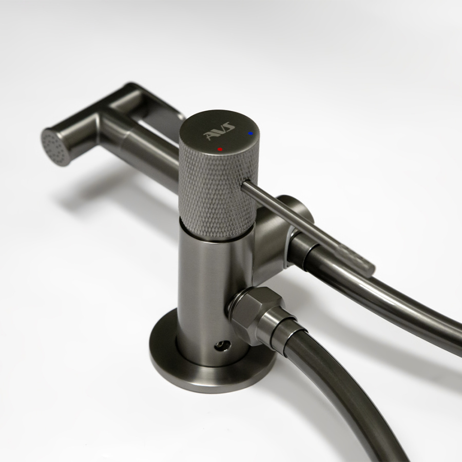 Гигиенический душ со смесителем AVS Seeme оружейная сталь Гигиенический душ со смесителем AVS Seeme оружейная сталь