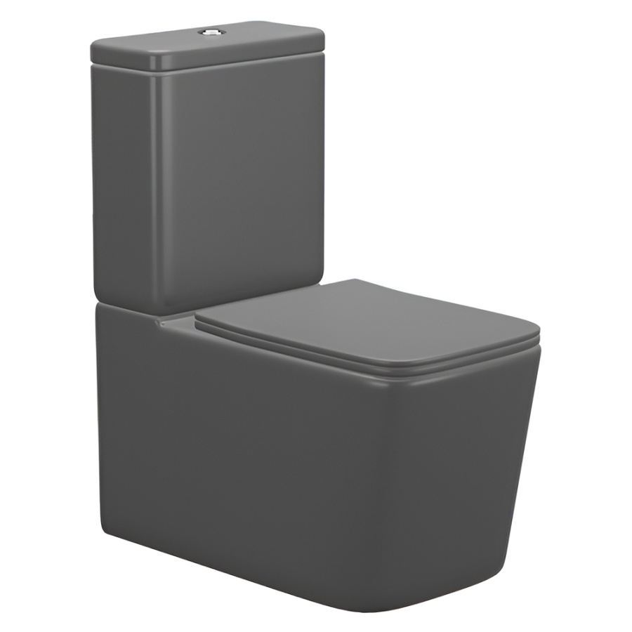 Унитаз-компакт AVS Атом безободковый, темно-серый матовый Унитаз-компакт AVS Атом безободковый, темно-серый матовый