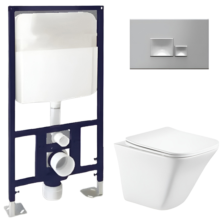 Комплект BelBagno 3в1: Инсталляция ISVEA 52AL0102I + Унитаз подвесной BB052CHR + Кнопка смыва ISVEA 54MJ0102I хром Комплект BelBagno 3в1: Инсталляция ISVEA 52AL0102I + Унитаз подвесной BB052CHR + Кнопка смыва ISVEA 54MJ0102I хром