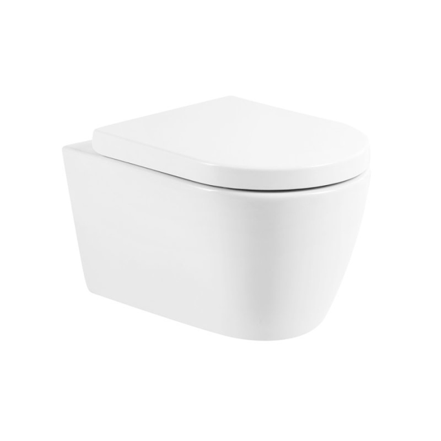Унитаз подвесной BelBagno Marino BB105CHR+BB105SC безободковый, белый Унитаз подвесной BelBagno Marino BB105CHR+BB105SC безободковый, белый
