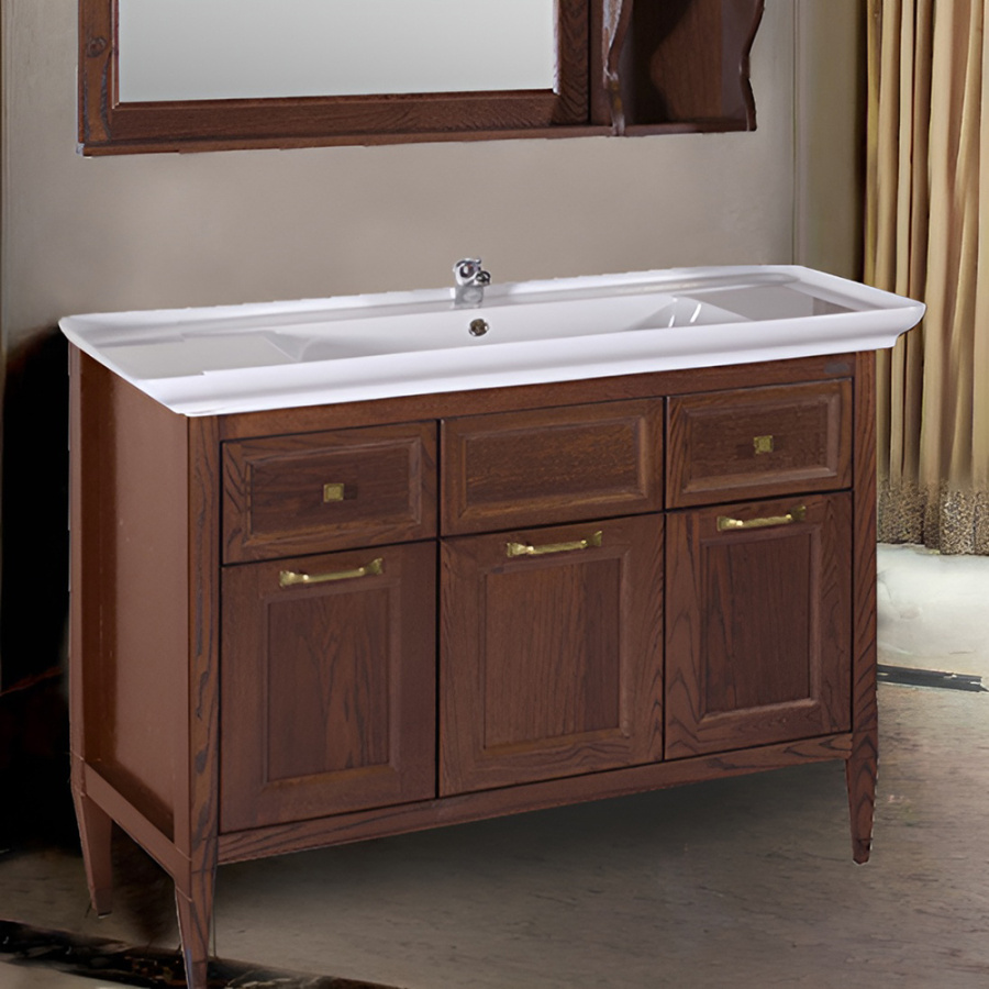 Тумба с раковиной ASB Wood Line Гранда 105 антикварный орех