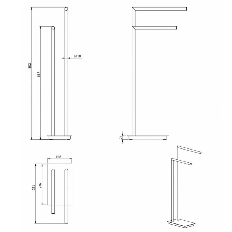 Стойка с полотенцедержателями Langberger 71181-BP Стойка с полотенцедержателями Langberger 71181-BP