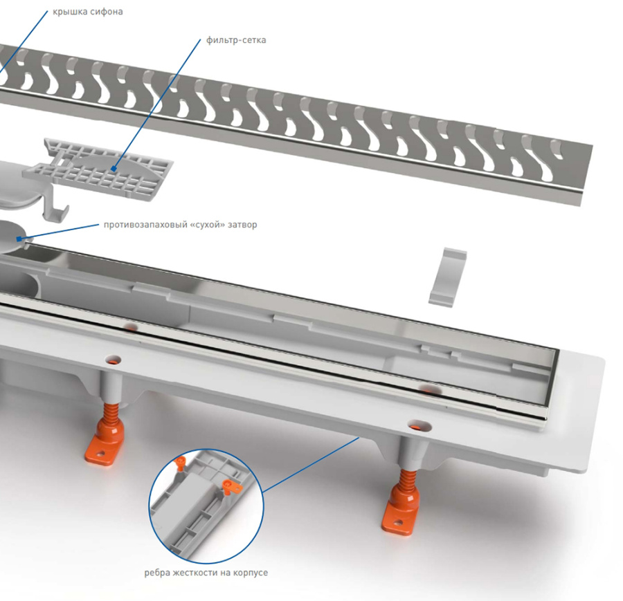 Душевой лоток MCH Chudej Klasik/Floor 65 см, золото матовое Душевой лоток MCH Chudej Klasik/Floor 65 см, золото матовое