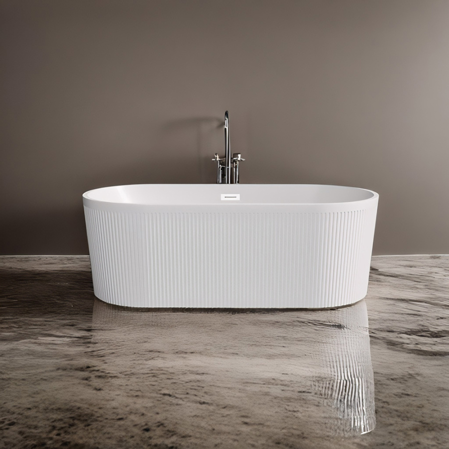 Акриловая ванна AVS Оливия 170x80 белая, с донным клапаном