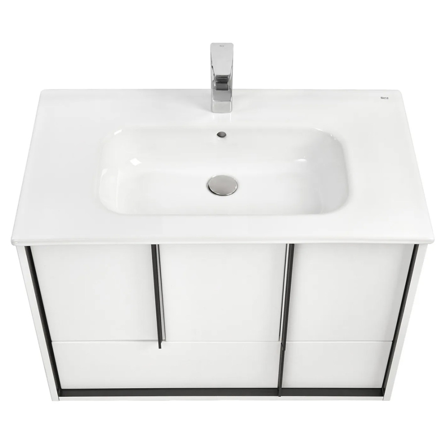 Комплект 1A239001RVX20 Тумба 80+732799C000 Р-на+1A239102RVX20 З/Ш Белый мат Ривьера АКВАТОН