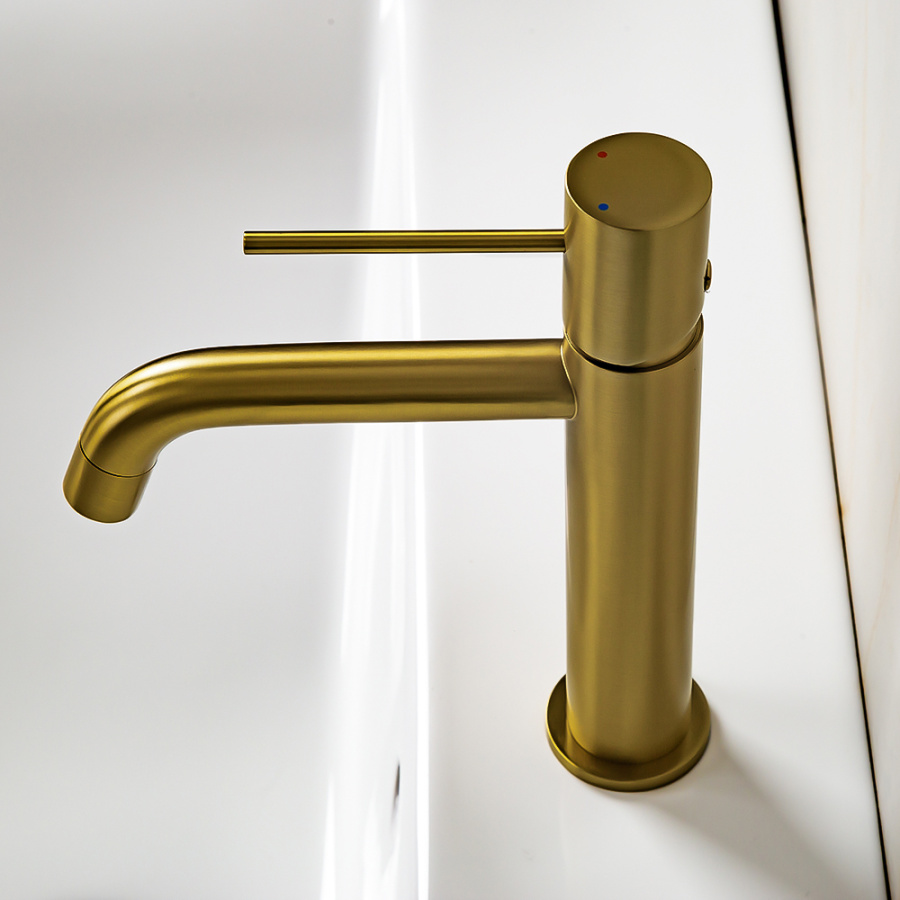 Смеситель для раковины AVS Slimmer брашированное золото Смеситель для раковины AVS Slimmer брашированное золото