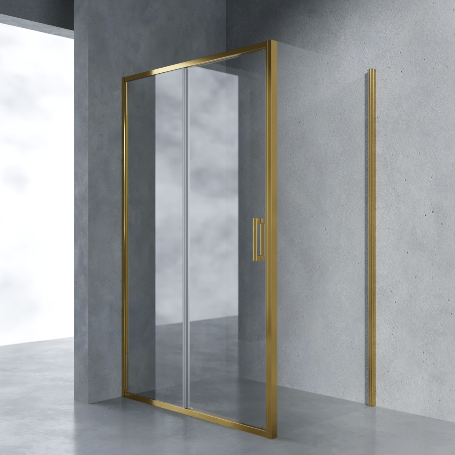 Душевой уголок AVS Вектор 120х90 профиль брашированное золото, стекло прозрачное