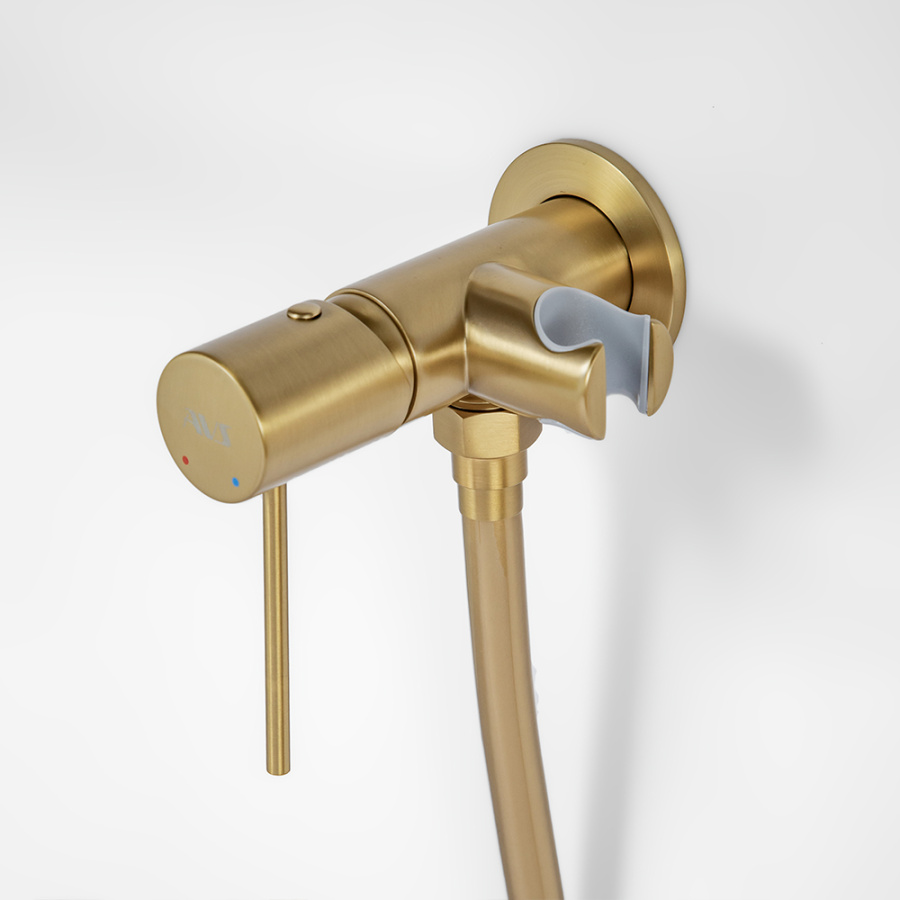 Гигиенический душ со смесителем AVS Slimmer брашированное золото Гигиенический душ со смесителем AVS Slimmer брашированное золото