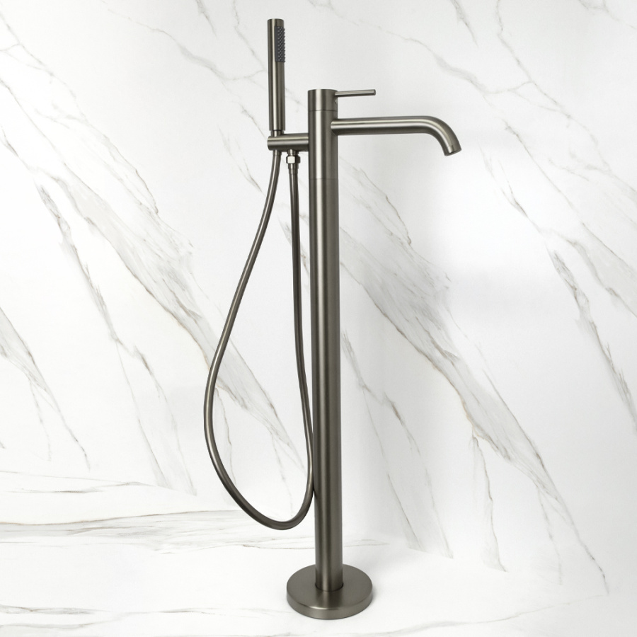 Смеситель для ванны с душем AVS Slimmer напольный, оружейная сталь Смеситель для ванны с душем AVS Slimmer напольный, оружейная сталь
