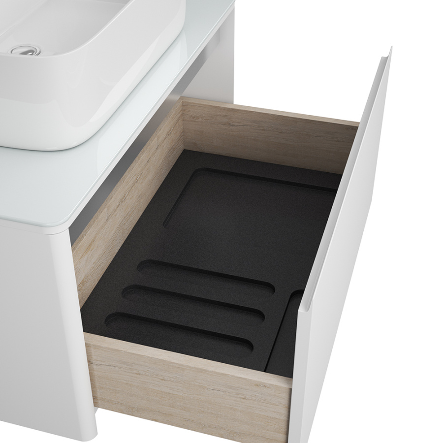 Тумба 900 1ящ + Пенал Белый мат Hanna DIBORG