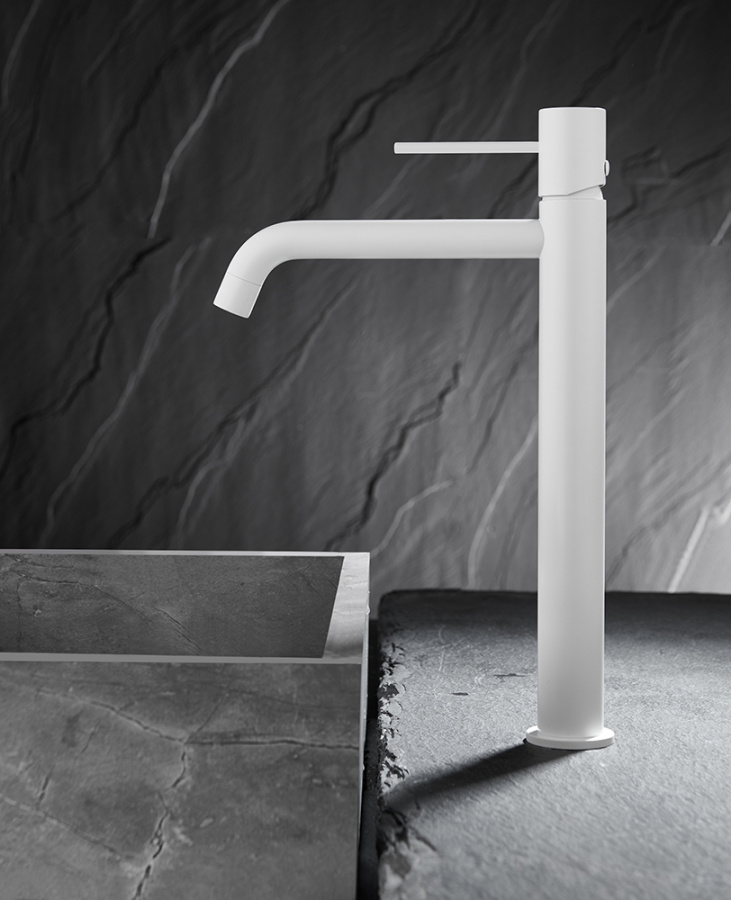 Смеситель для раковины AVS Slimmer высокий, белый матовый