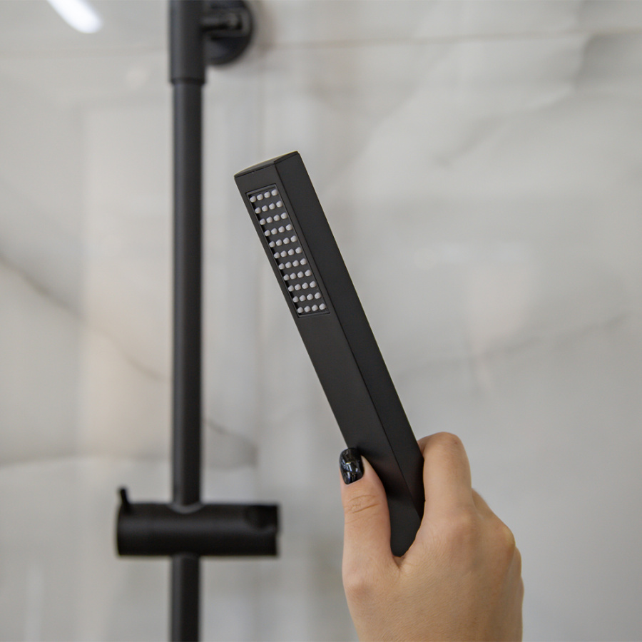 Душевая стойка AVS Cube черный матовый Душевая стойка AVS Cube черный матовый