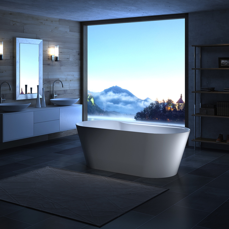 Акриловая ванна BelBagno BB14 180х85 белая, с каркасом