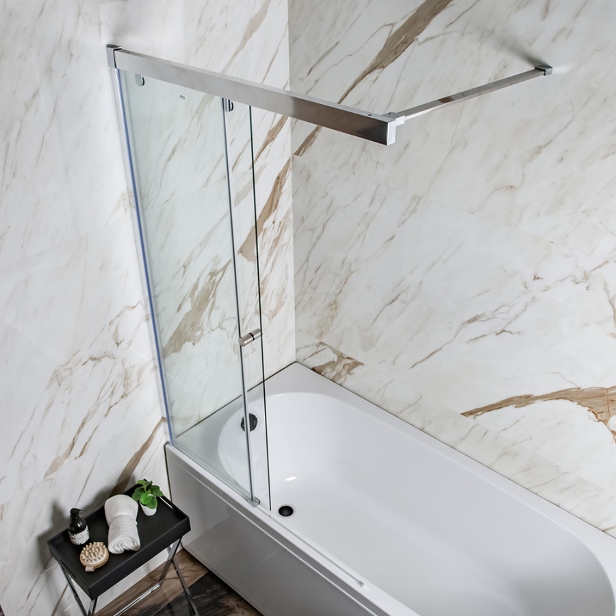 Шторка на ванну AVS Перла 100 L профиль хром, стекло прозрачное Шторка на ванну AVS Перла 100 L профиль хром, стекло прозрачное