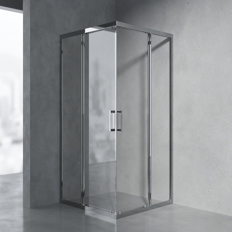 Душевой уголок AVS Куб 100x100 см профиль хром, стекло прозрачное
