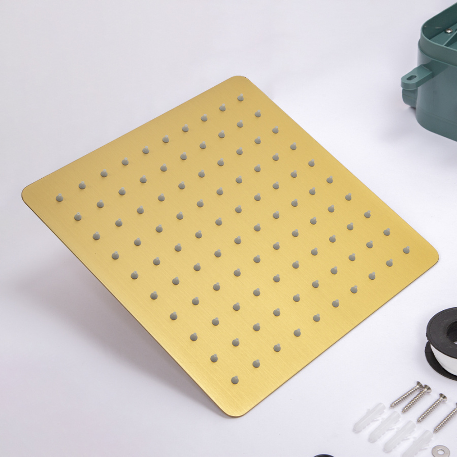 Душевой комплект AVS Luxury 3в1 квадратный, брашированное золото Душевой комплект AVS Luxury 3в1 квадратный, брашированное золото