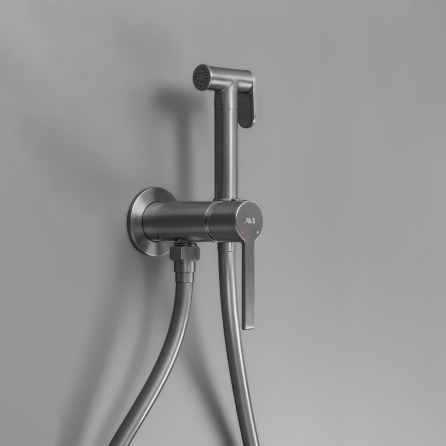 Гигиенический душ со смесителем AVS Elegant оружейная сталь