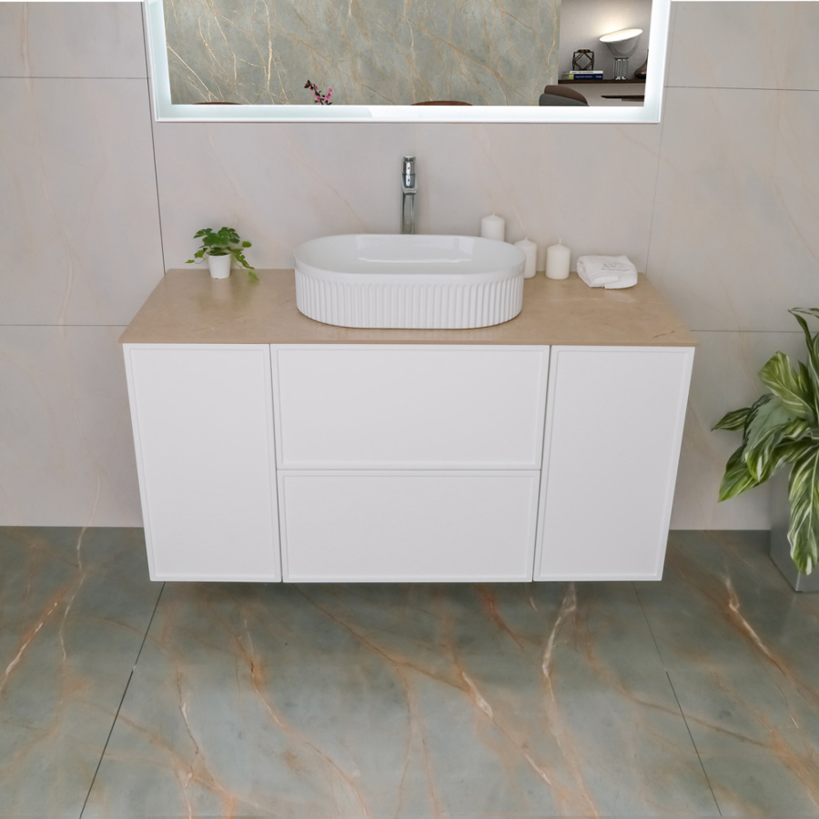 Тумба с раковиной AVS Палитра 120 (50x32) белая, 2 ящика и 2 дверки Тумба с раковиной AVS Палитра 120 (50x32) белая, 2 ящика и 2 дверки