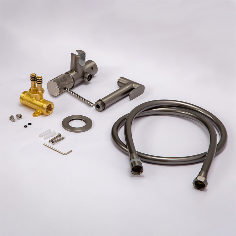 Гигиенический душ со смесителем AVS Seeme оружейная сталь Гигиенический душ со смесителем AVS Seeme оружейная сталь