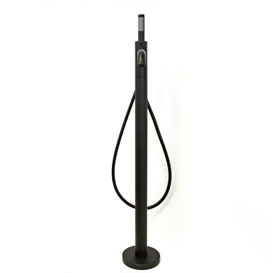 Смеситель для ванны с душем AVS Slimmer напольный, черный матовый