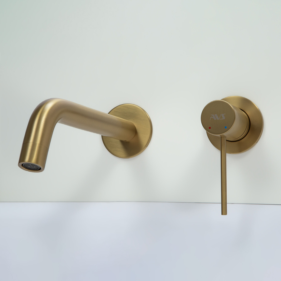 Смеситель для раковины AVS Slimmer с внутренней частью, брашированное золото Смеситель для раковины AVS Slimmer с внутренней частью, брашированное золото