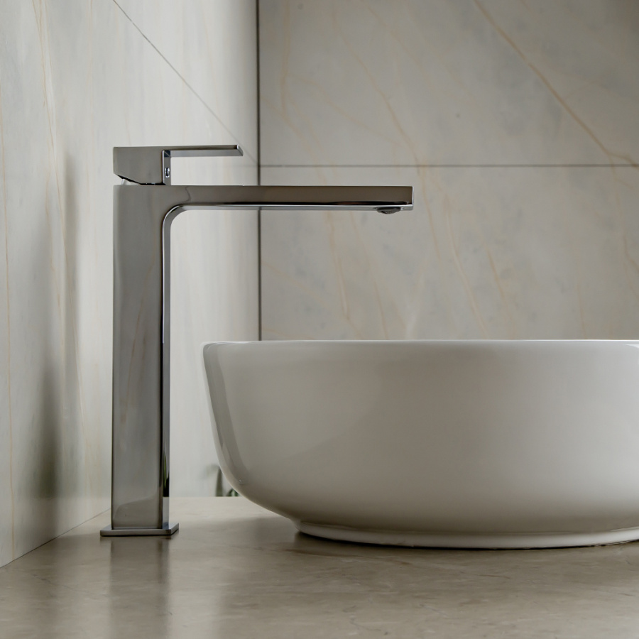 Смеситель для раковины AVS Cube высокий, хром