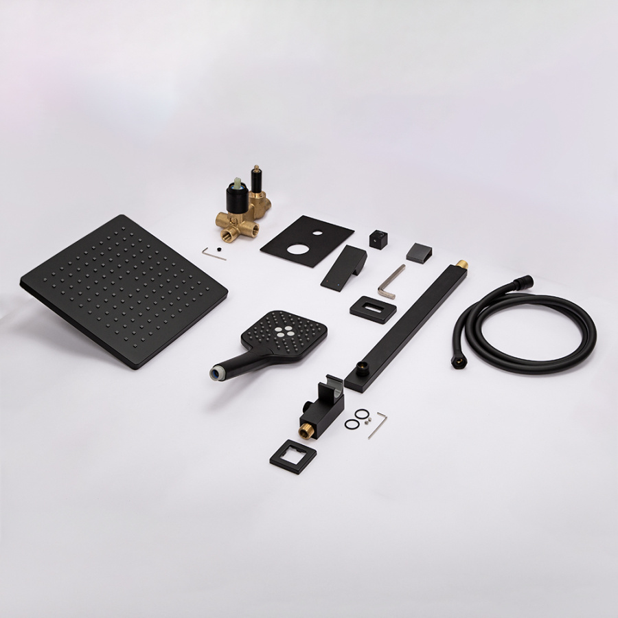 Душевой комплект AVS Cube 3в1черный матовый Душевой комплект AVS Cube 3в1черный матовый