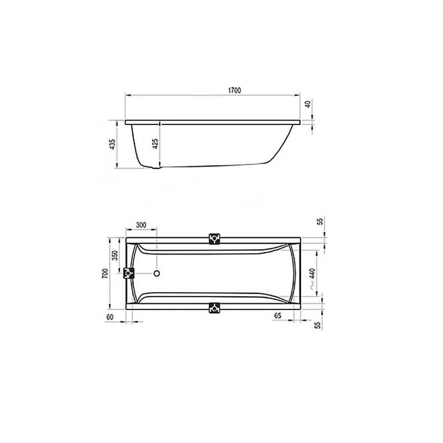 Акриловая ванна 170x70 Ravak Classic C541000000 Акриловая ванна 170x70 Ravak Classic C541000000