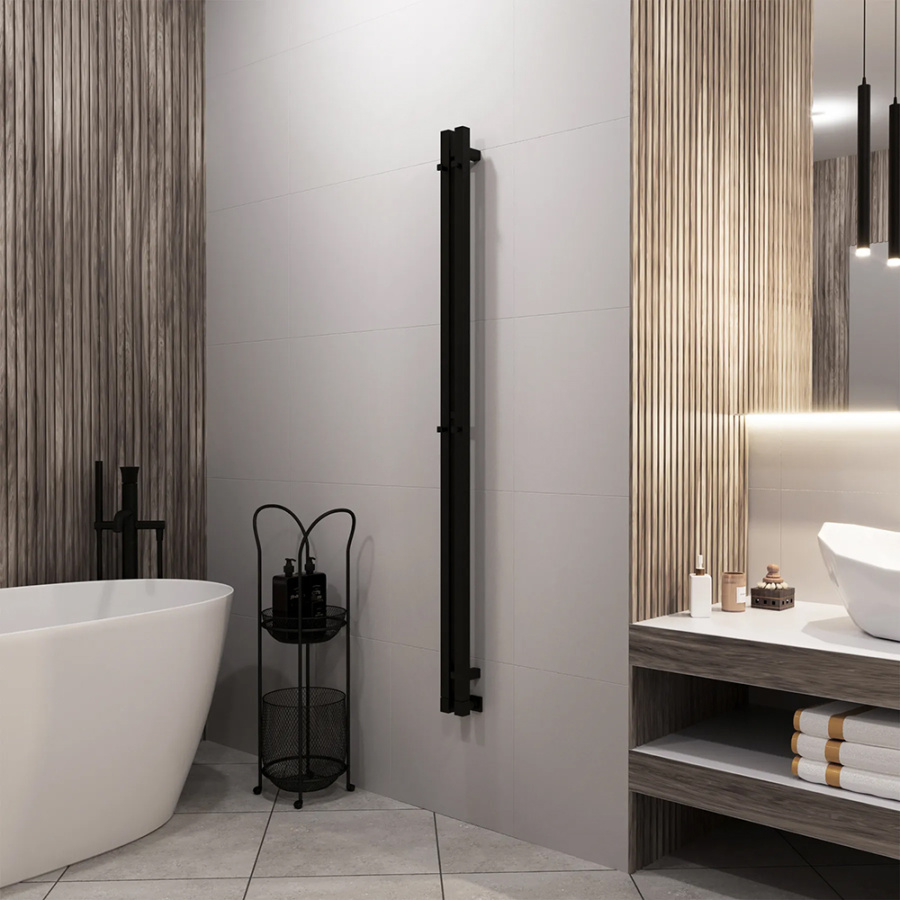 Полотенцесушитель водяной Grota Corsa 8x150 черный матовый Полотенцесушитель водяной Grota Corsa 8x150 черный матовый