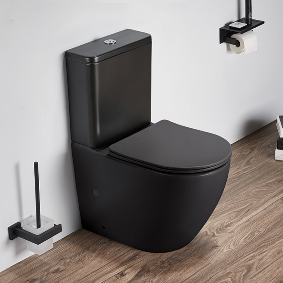 Унитаз-компакт AVS Импульс безободковый, черный матовый Унитаз-компакт AVS Импульс безободковый, черный матовый