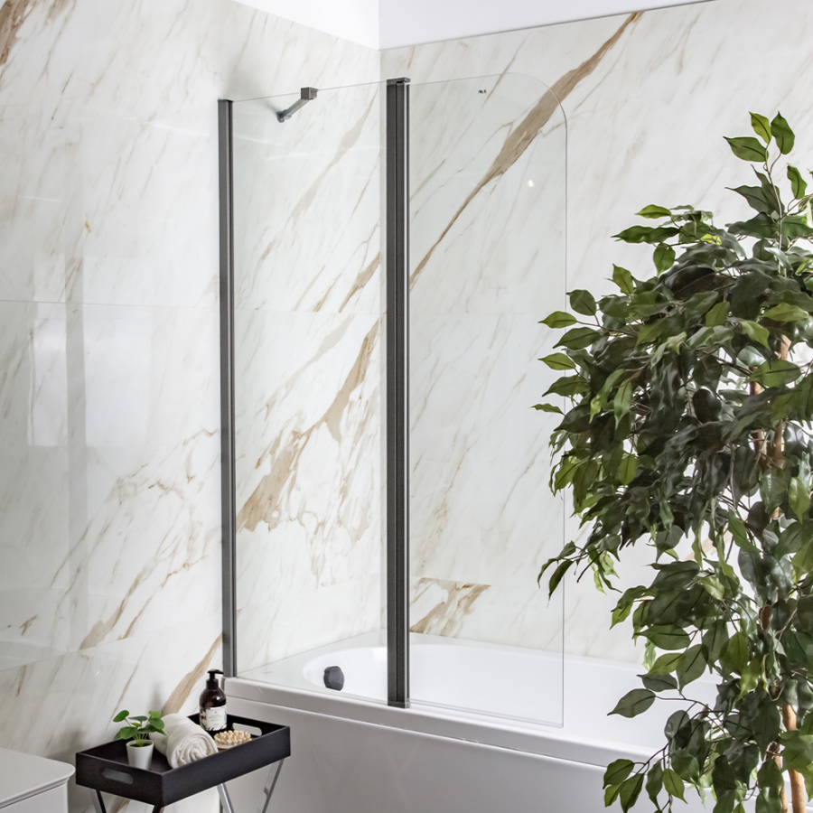 Шторка на ванну AVS Асти Дуо 100 см левая профиль оружейная сталь, прозрачное стекло Шторка на ванну AVS Асти Дуо 100 см левая профиль оружейная сталь, прозрачное стекло