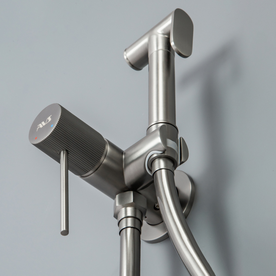 Гигиенический душ со смесителем AVS Pulse оружейная сталь Гигиенический душ со смесителем AVS Pulse оружейная сталь