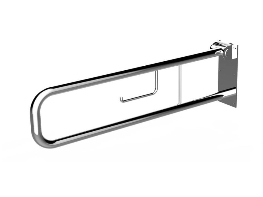 301102281 Опорный откидной U-образный поручень с бумагодержателем - 813 глянец Help Bemeta