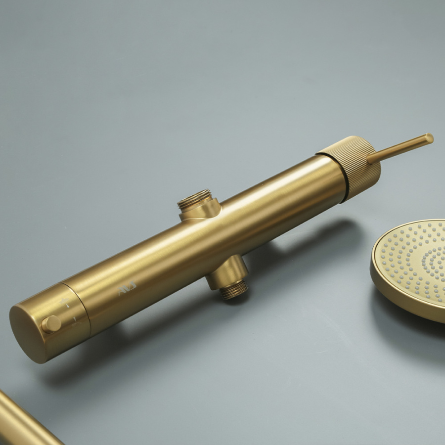 Душевая стойка AVS Pulse брашированное золото