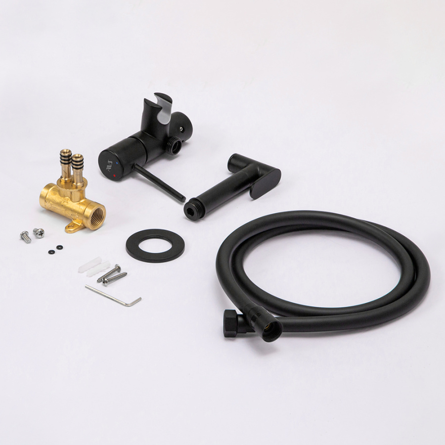 Гигиенический душ со смесителем AVS Slimmer черный матовый Гигиенический душ со смесителем AVS Slimmer черный матовый