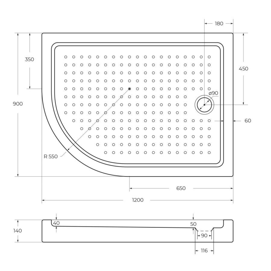 Поддон для душа Cezares Tray 120x90 белый, прямоугольно-асимметричный, акрил, с сифоном, правый Поддон для душа Cezares Tray 120x90 белый, прямоугольно-асимметричный, акрил, с сифоном, правый