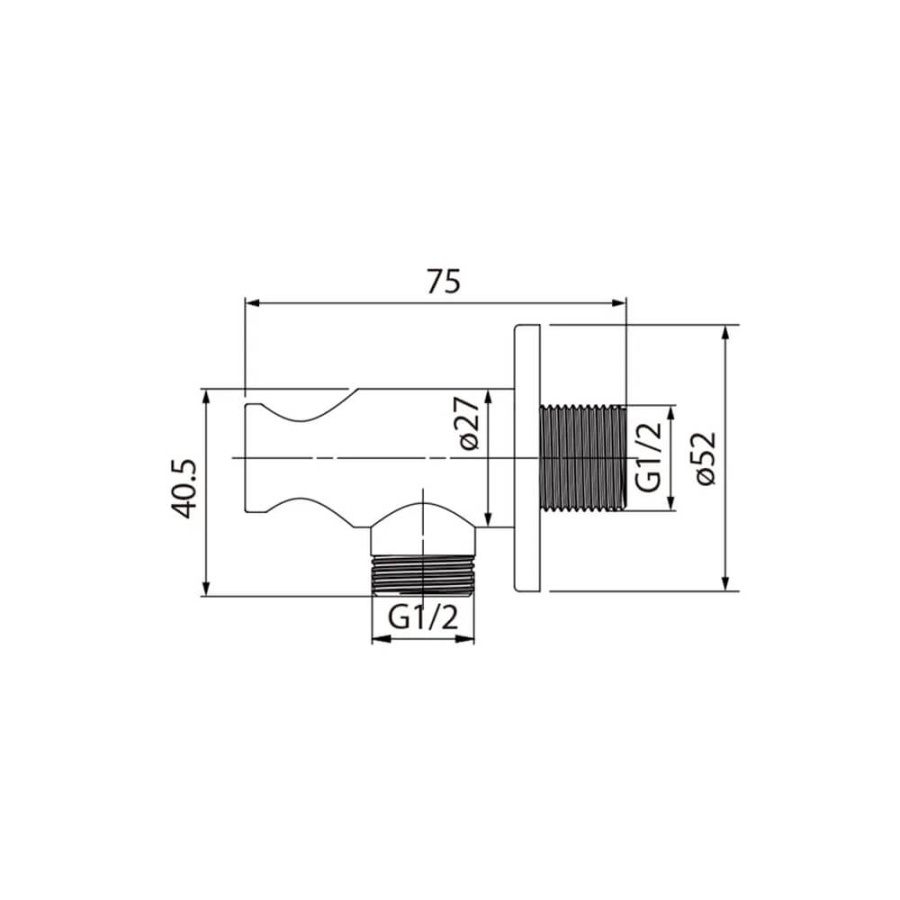Шланговое подключение IDDIS с держателем для лейки цвет-хром 001SB01i62