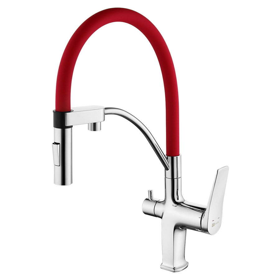 Смеситель для кухни Lemark Comfort LM3074C-Red хром