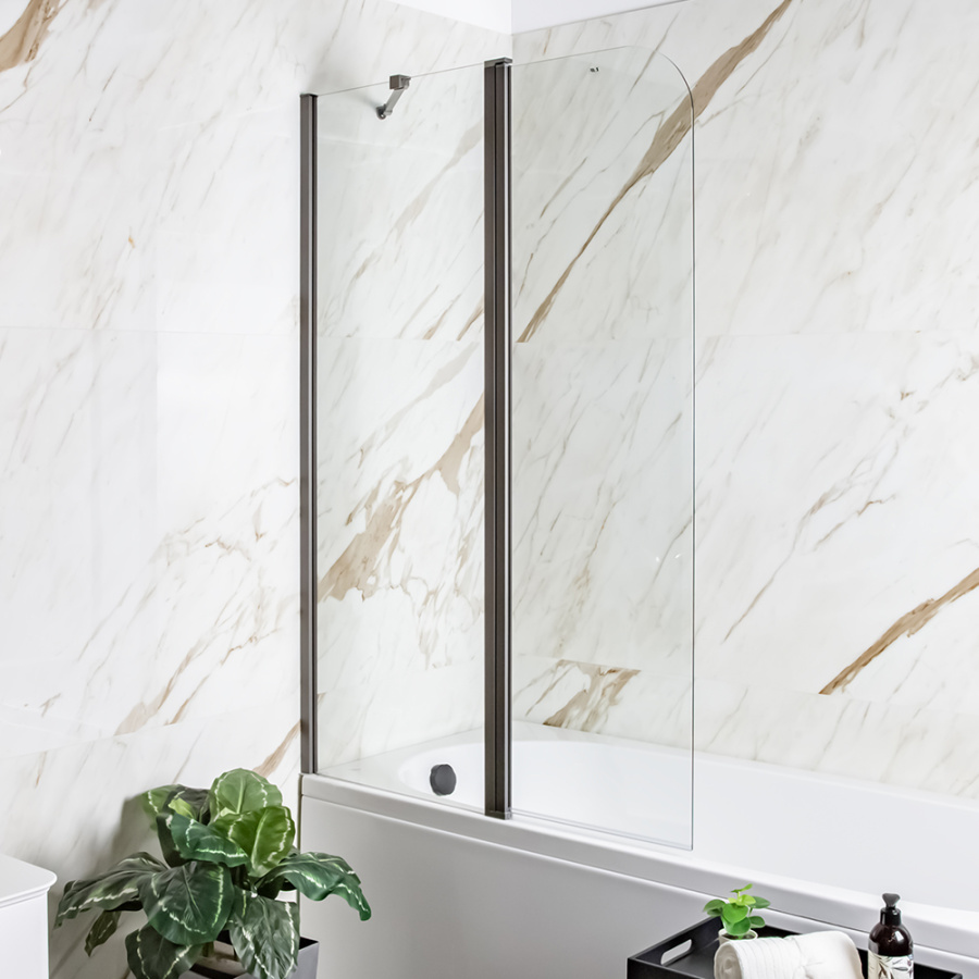 Шторка на ванну AVS Асти Дуо 100 см левая профиль оружейная сталь, прозрачное стекло Шторка на ванну AVS Асти Дуо 100 см левая профиль оружейная сталь, прозрачное стекло