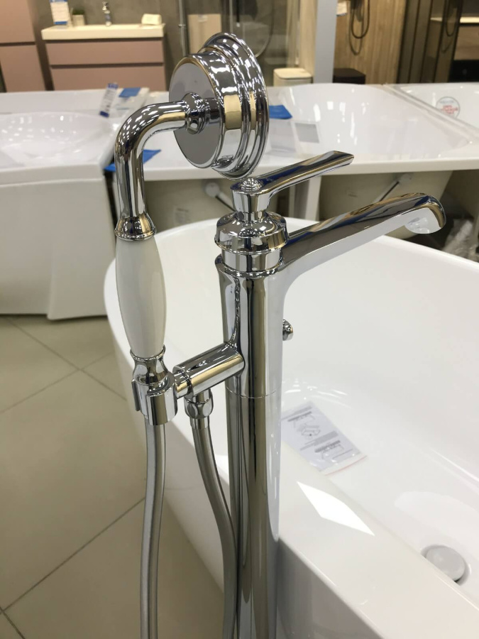 Смеситель для ванны с душем Cezares Liberty LIBERTY-F-VDP-01 напольный, хром