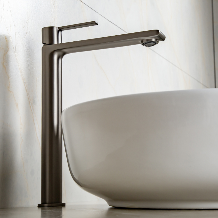 Смеситель для раковины AVS Elegant высокий, оружейная сталь Смеситель для раковины AVS Elegant высокий, оружейная сталь